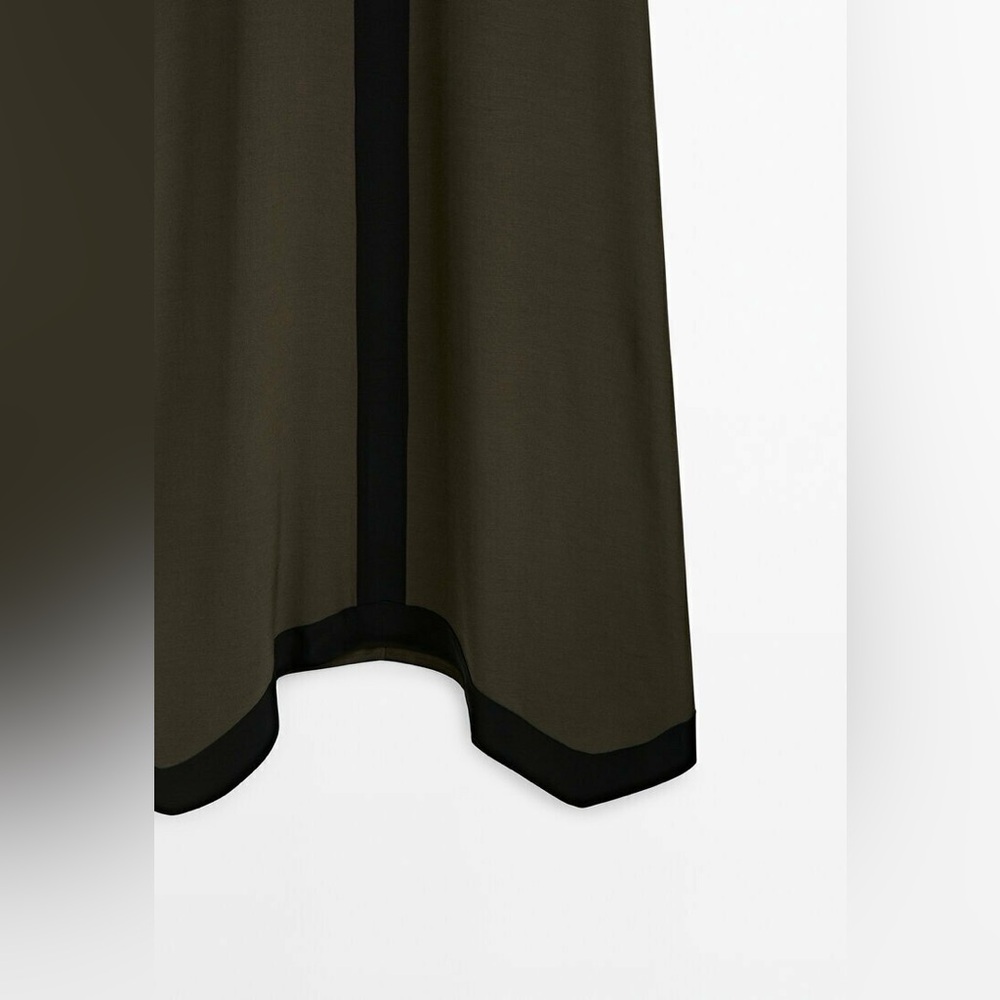 Stylish Massimo Dutti Black and Khaki Slip Dress, size M - Picture 9 of 9